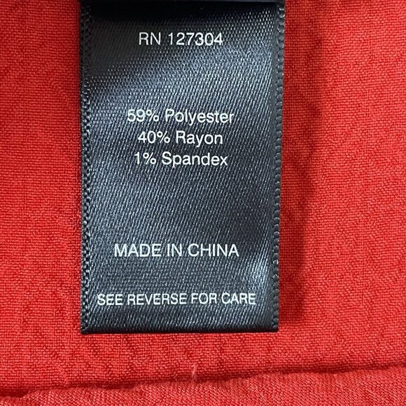 Ali Miles Tunic Top Women 1X Asymmetrical Artsy Crinkle Textured Long Sleeve Red - Picture 14 of 16